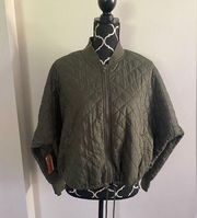 NWT Joe Boxer Olive Green Quitled Zip Up Drawstirng Jacket with pockets size M