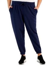 ID Pull-On Fleece Lined Jogger Pants, Navy, Plus Size 3X New w/Tag