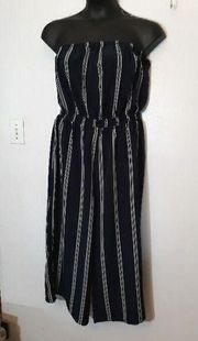 Libby Edelman navy/white striped lightweight sleeveless jumpsuit