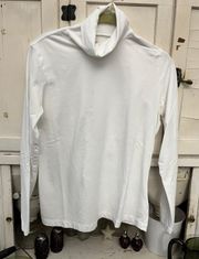 Lands End White Size Large Turtle Neck Shirt