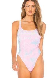 RE/DONE x Solid & Striped Venice Swim Suit Tie Dye Cotton Candy Cloud One Piece