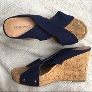 Size 7M  Open Toe Cork Wedges