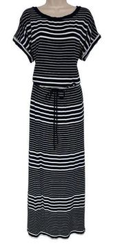 Ava & Viv Like New Black and White Striped Maxi Dress Plus Size 3X Casual