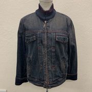 ST. JOHN SPORT Full Zip Front Denim Jean Jacket Size Medium