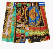 NWOT MANGO Zaida Baroque Printed Tie-Up Shorts in Size 2XL