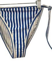 NWT American Appeal String Bikini Bottom Blue White Stripe Swim Sz Medium