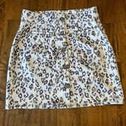 Maurice’s Leopard Print Faux Suede Button Down Skirt size 6