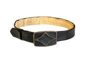 Vintage 80’s Genuine Leather Belt Black  Size Small  Well loved