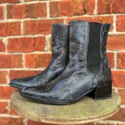 Vintage 80s/90s  Blue Snakeskin Boots