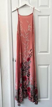 Free People Intimately Embrace It Light Pink Poppy Floral Print Open Lace Back L