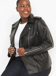 Lane Bryant Thin Moto Leather Jacket worn 1X Great condition, for 40-65 degrees