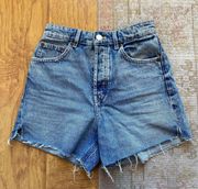 ZARA HIGH-WAISTED BLUE DENIM SHORTS