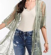 Chance or Fate Lace 3/4 Sleeve Kimono Womens Size Small Medium Sage Green