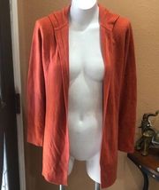 Carol rose orange open hooded cardigan