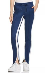 Zip Hem Cigarette Track Pants Blue