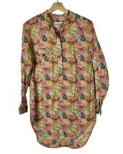 Coach Hadley Multi Color Floral Long Sleeve Tunic S