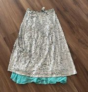 Fendi High-Waisted Midi Skirt With Sequin Embroidery - Argent