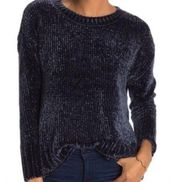 Philosophy  Navy Blue Chenille Crew Sweater Size Small