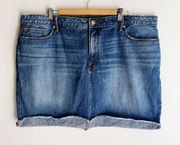 Good American The Stagger Denim Mini Skirt Sz 22 Blue172