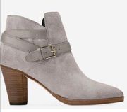 COLE HAAN Hayes Grey Suede Strap Ankle Bootie Size 7.5