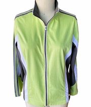 MADE FOR LIFE Lime Green & Gray Lightweight Jacket Coat ~ Women's Size LARGE