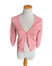 Womens Cloud Chaser Pink 3/4 Sleeve Cardigan Sweater - Sz M