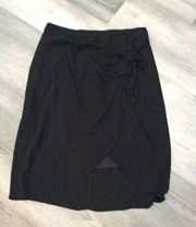 Torrid Plus size 1 black lined skirt soft stretchy cross over front tied bow
