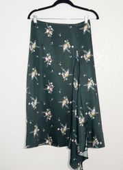 Green Anabell Flourish Asymmetric Midi Skirt Size 2