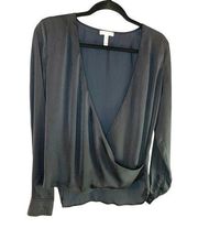 Leith faux wrap black blouse Medium