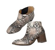 Maurices Ruby Tan & Black Snakeskin Print Block Heel Ankle Boots