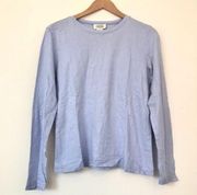 VINTAGE VTG TALBOTS Periwinkle Blue Silver Metallic Cotton Long Sleeve Tee Small