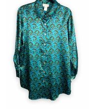 Vintage Soft Surroundings  Satin Button Up Tunic M