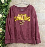 Cleveland Caveliers NBA Basketball Sweatshirt Sweater Burgundy Maroon Size Small