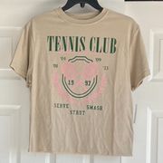 🍂Tennis club slightly cropped graphic t shirt🍂