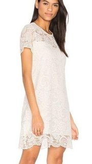 CUPCAKES & CASHMERE Shea White Lace Mini Swing Dress