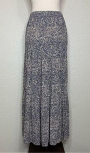 NWT Final Touch Boho Paisley Tiered Maxi Skirt