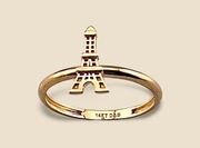 14k Solid Gold eiffel Ring | Timeless Symbol of Parisian splendor | Valentine |