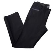 Black mid-rise slacks