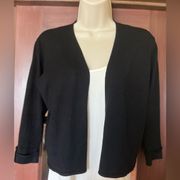 Roz & Ali Ladies Black Crop Open Cardigan