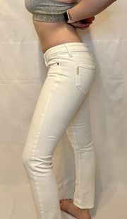Paige Straight Leg White Cropped Jeans - 25