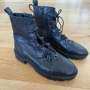 ZARA  Military Style Moto Combat Ankle Boots in Black