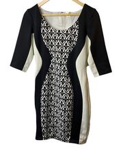 Sangria Elbow-Sleeve Scoop-Neck Print-Block Sheath Dress Women's 6 NEW $79