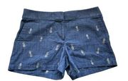 LOFT Riviera Pineapple Chambray Shorts Sz 10