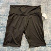 NWT! YMI Black Tight Athletic Shorts with Pocket Large