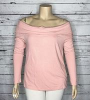 Eloquii NWT Size 18/20 Pink Ribbed Off the Shoulder Rayon Knit Top Blouse