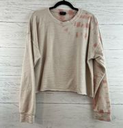 Blank Paige Pink Tie Dye Cropped Sweatshirt Size M