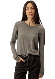 Buck Mason Women 100% Cotton Straight Hem Long Sleeve Vince Wash Black Large