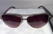 Ted Baker Sunglasses TB130 LGD Gold Brown Tortoise Aviator Frames & Purple Lens