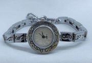 Ladies Quartz analog watch 23mm silver tone white dial w/battery
