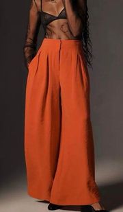High-Rise Pleated Palazzo Pants, Size 8